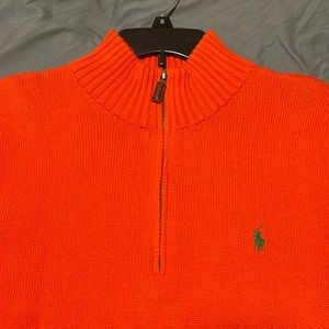 Polo Ralph Lauren L Large Orange Half Zip Pullover Sweater Men’s